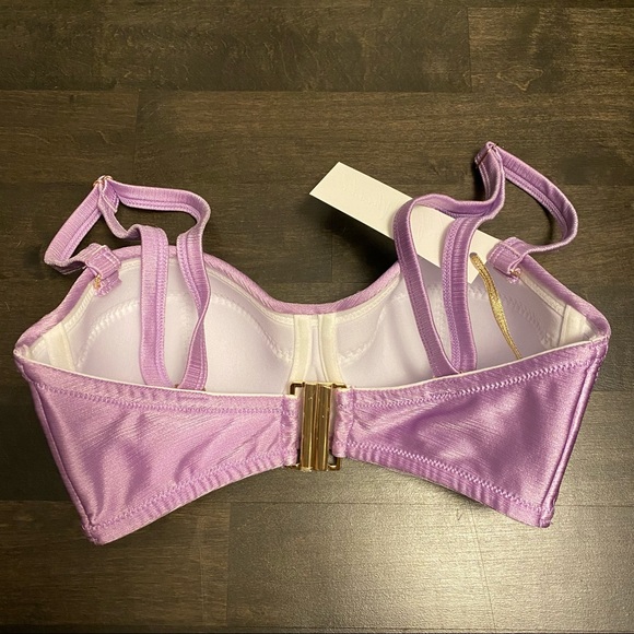 Lilac Purple Bandeau Bikini Top, Removable Straps - Picture 3 of 7